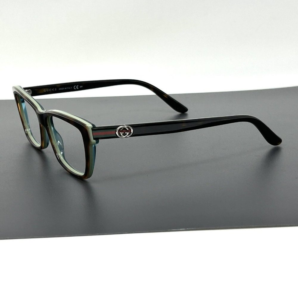 Gucci Eyeglasses GG 3562 LA2 Havana on Green Cat Eye Frame Italy 53[]14 140 - Picture 7 of 13